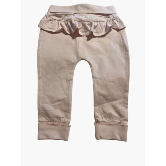 MudPie Pink Ruffle Pants Leggings Infant Girls Size 6-9 months - Picture 2 of 4
